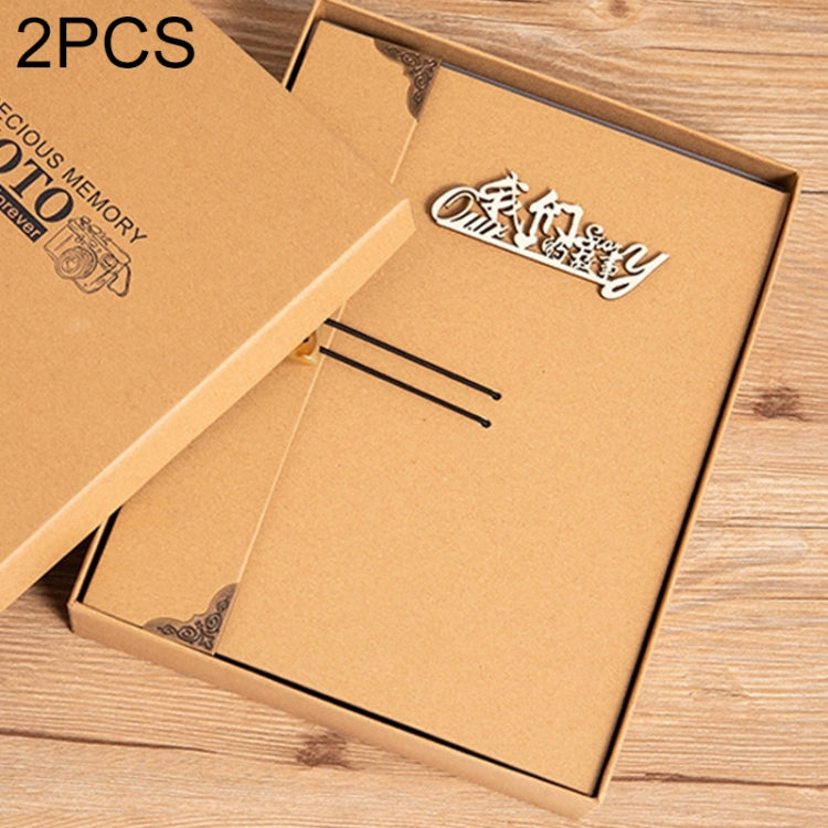 2 PCS Retro Personality Horn Buckle Diy Handmade Photo Album Pasted Couple Photo Album, Specification: Medium 21x27cm