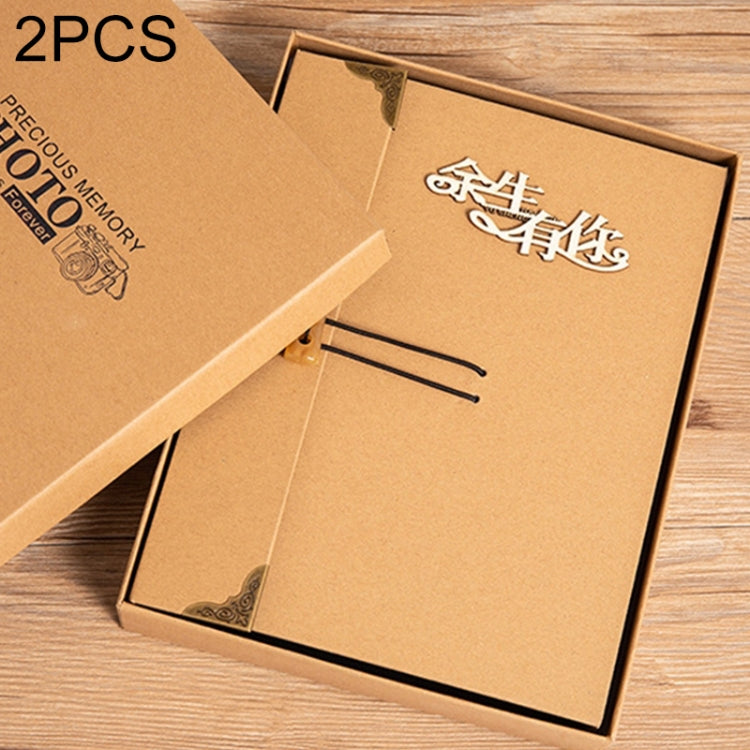 2 PCS Retro Personality Horn Buckle Diy Handmade Photo Album Pasted Couple Photo Album, Specification: Medium 21x27cm