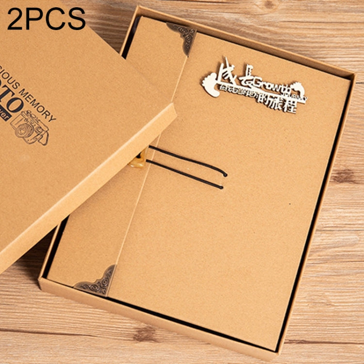 2 PCS Retro Personality Horn Buckle Diy Handmade Photo Album Pasted Couple Photo Album, Specification: Medium 21x27cm