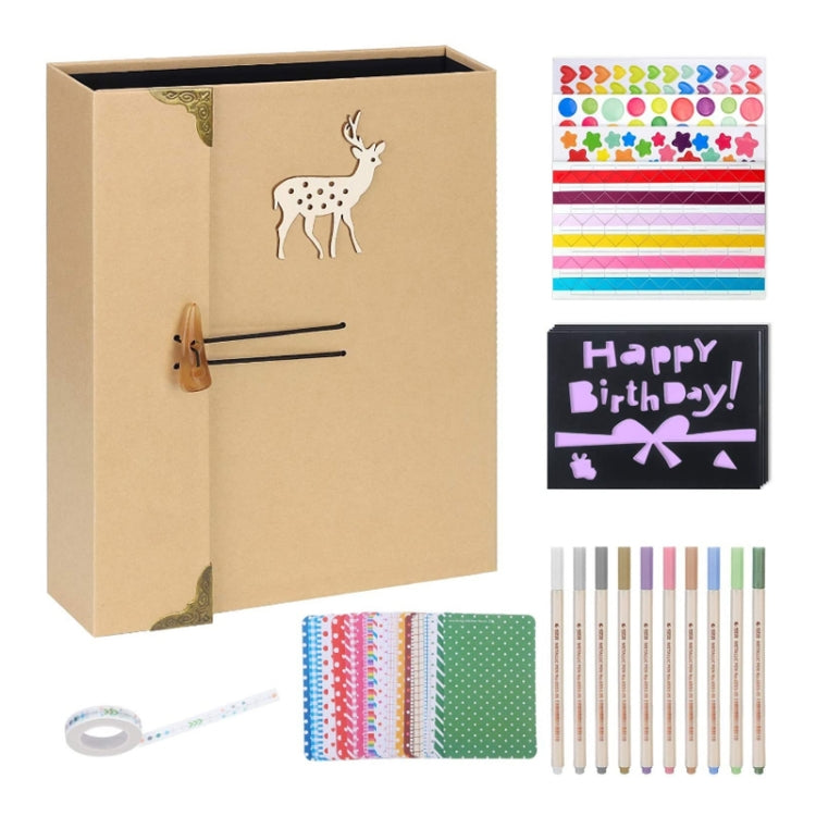 2 PCS Retro Personality Horn Buckle Diy Handmade Photo Album Pasted Couple Photo Album, Specification: Medium 21x27cm