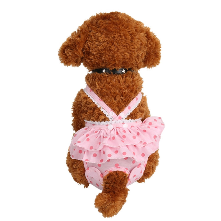 Menstrual Physiological Pants For Pet Dog Polka Dot Skirt And Bib Physiological Pants, Size: S