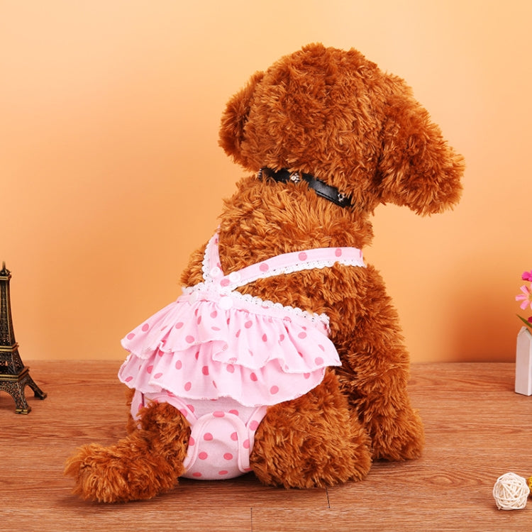 Menstrual Physiological Pants For Pet Dog Polka Dot Skirt And Bib Physiological Pants, Size: S