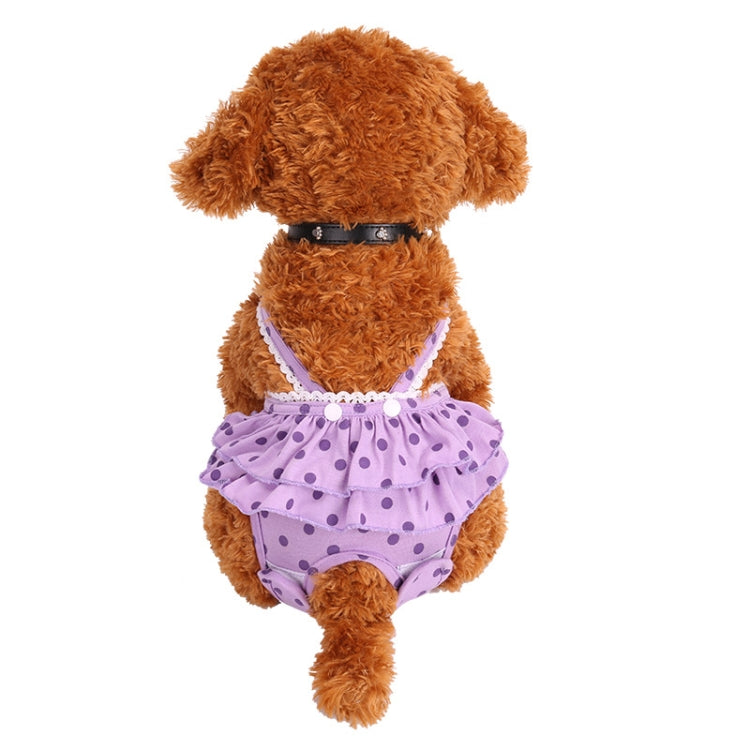 Menstrual Physiological Pants For Pet Dog Polka Dot Skirt And Bib Physiological Pants, Size: S