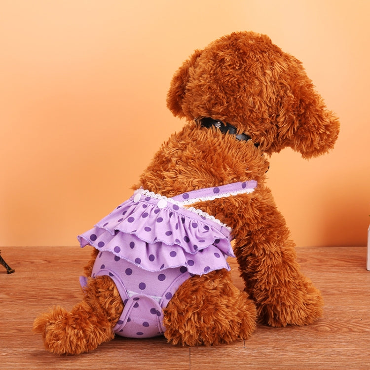 Menstrual Physiological Pants For Pet Dog Polka Dot Skirt And Bib Physiological Pants, Size: S