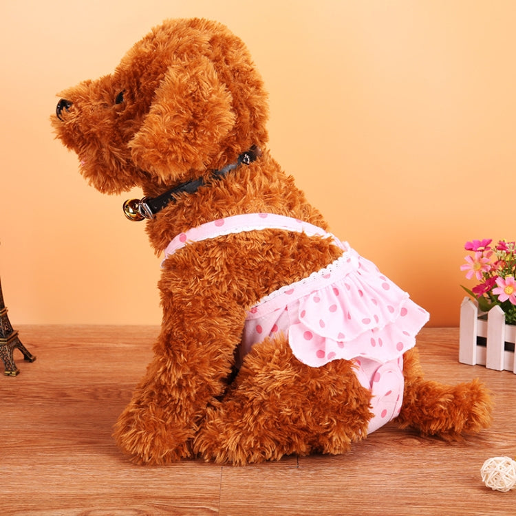 Menstrual Physiological Pants For Pet Dog Polka Dot Skirt And Bib Physiological Pants, Size: S