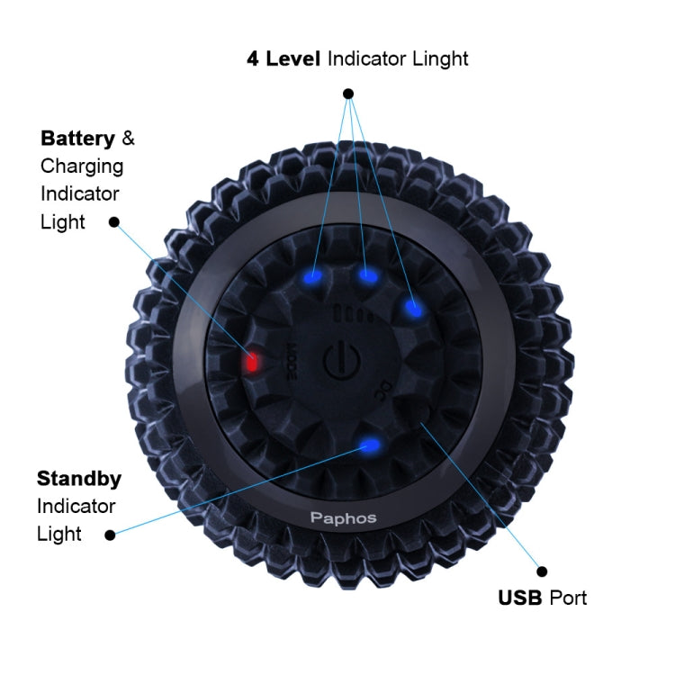 Yoga Ball Electric Massage Ball Handheld Silicone Ball Black (Black Ring)