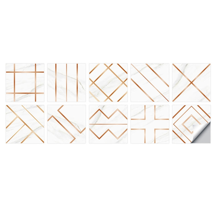 2 Sets Geometric Pattern Staircase Wall Tile Sticker Kitchen Stove Water And Oil Proof Stickers, Specification: L: 20x20cm