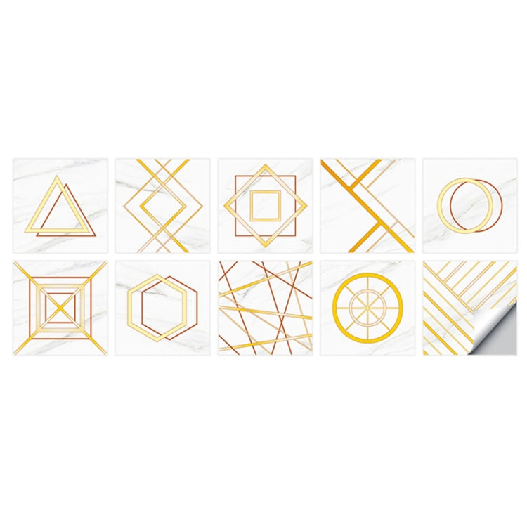 2 Sets Geometric Pattern Staircase Wall Tile Sticker Kitchen Stove Water And Oil Proof Stickers, Specification: L: 20x20cm