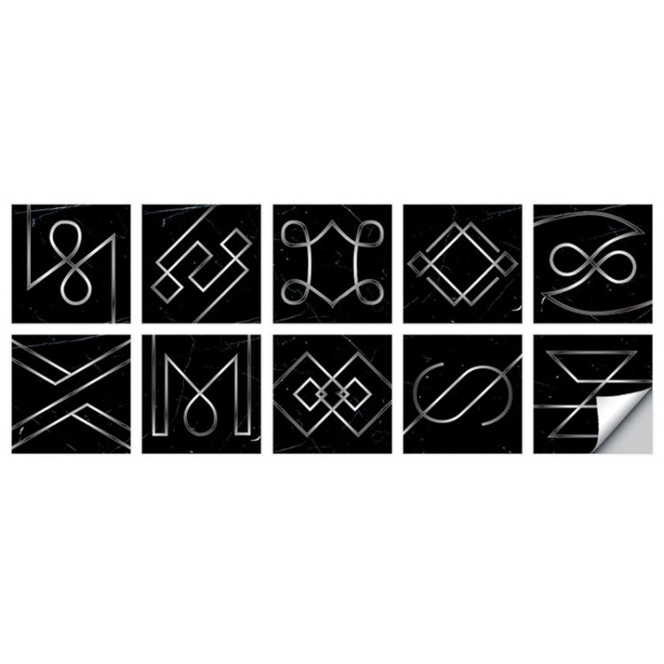 2 Sets Geometric Pattern Staircase Wall Tile Sticker Kitchen Stove Water And Oil Proof Stickers, Specification: L: 20x20cm