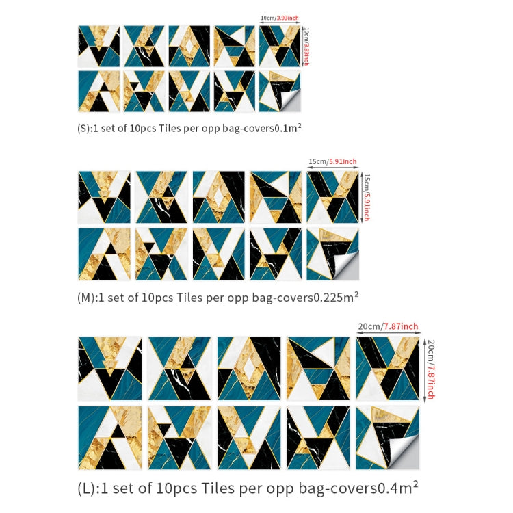 2 Sets Geometric Pattern Staircase Wall Tile Sticker Kitchen Stove Water And Oil Proof Stickers, Specification: L: 20x20cm