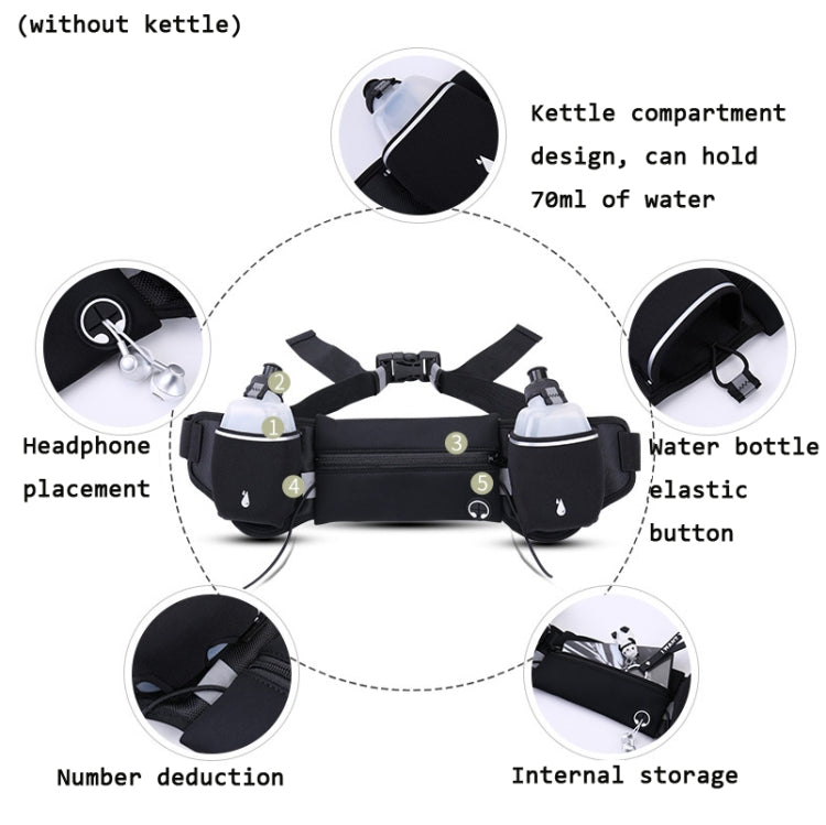 Outdoor Sports Water Bottle Waist Bag Personal Waterproof & Anti-Theft Pockets