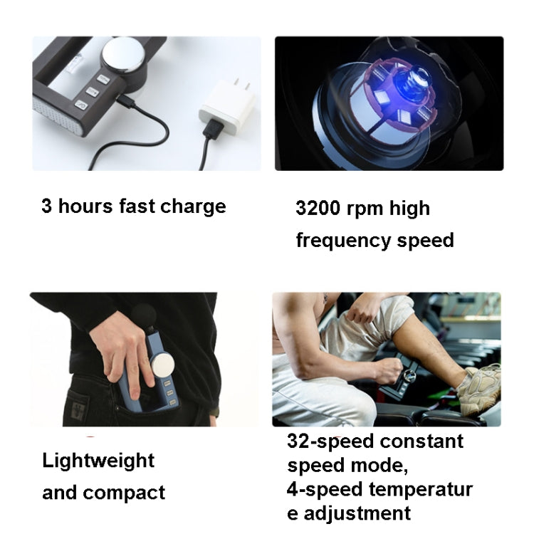 Mini Fascia Gun Heating Fitness Muscle Relaxer Hot Compress Full Body Massager