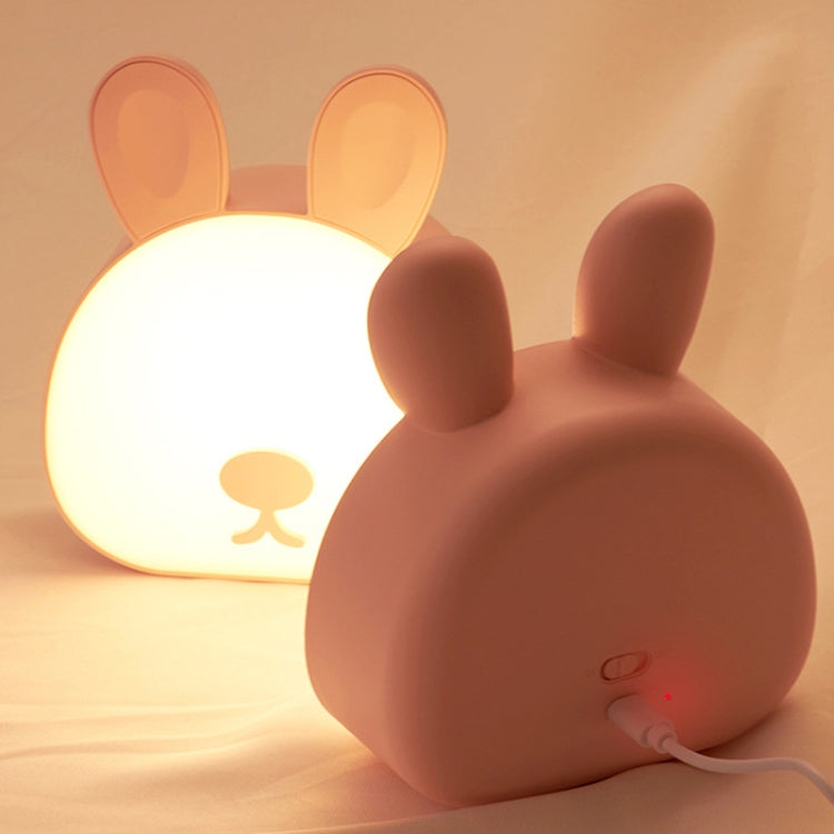 Cute Rabbit Night Light USB Charging Bedroom Bedside Sleeping Eye Protection Lamp