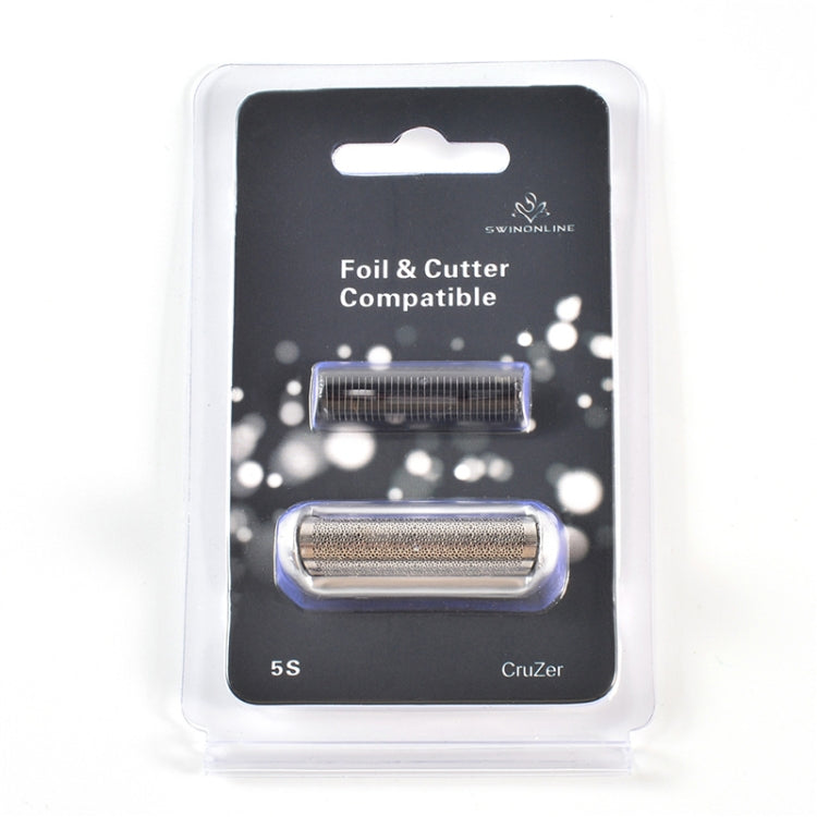 2PCS 5S Razor Blade Mesh Cutter Head Set For Braun(Silver)