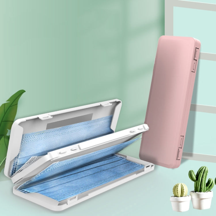 3 PCS Double-Layer Mask Storage Box Dust Box with Mirror(Blue)