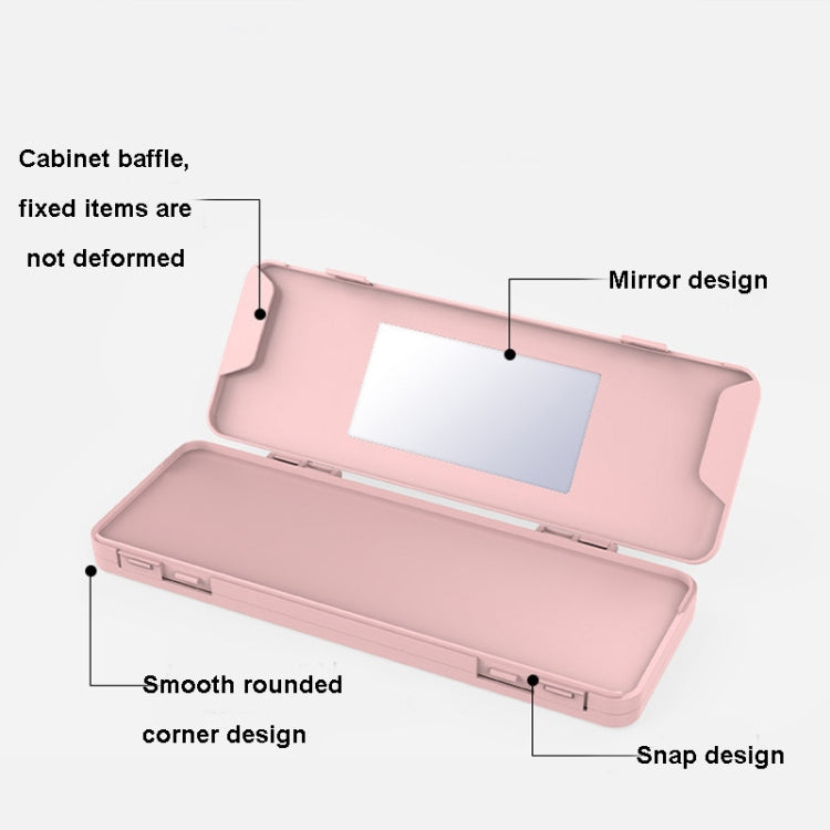 3 PCS Double-Layer Mask Storage Box Dust Box with Mirror(Blue)