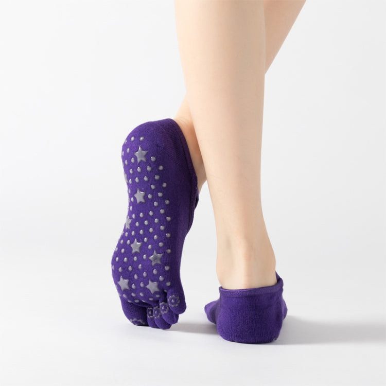 Terry Five-Finger Socks Cotton Thickened Warm and Non-Slip Yoga Socks Cross Strap Dance Socks, Size: One Size