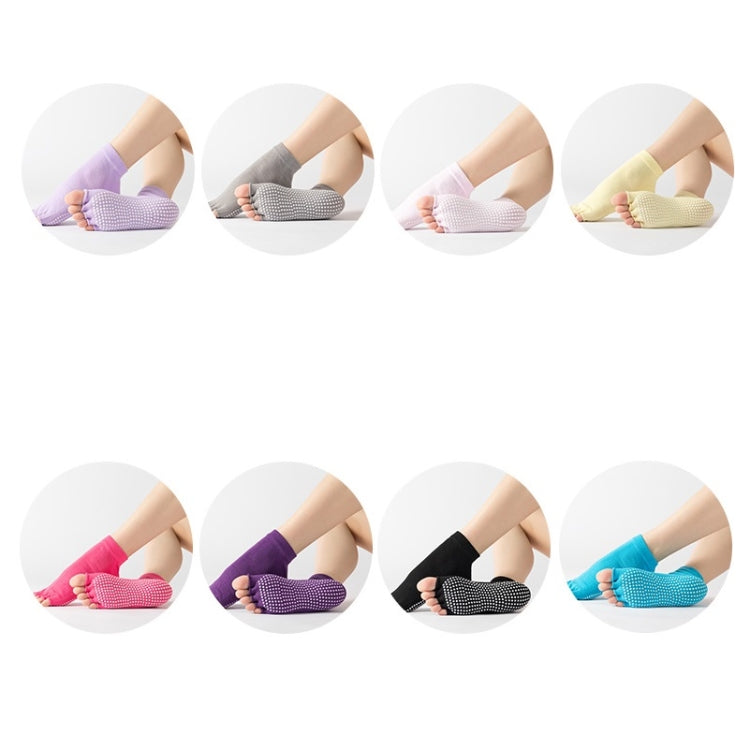 3 Pair Open-Toe Yoga Socks Indoor Sports Non-Slip Five-Finger Dance Socks, Size: One Size