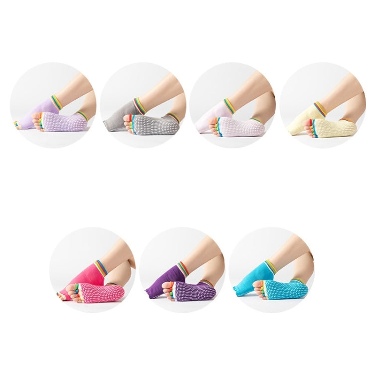 3 Pair Open-Toe Yoga Socks Indoor Sports Non-Slip Five-Finger Dance Socks, Size: One Size
