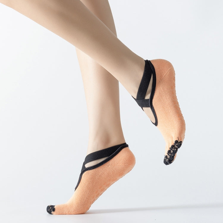 Professional Yoga Socks Non-Slip Five-Finger Split Toe Strap Ballet Dance Cotton Socks, Size: One Size