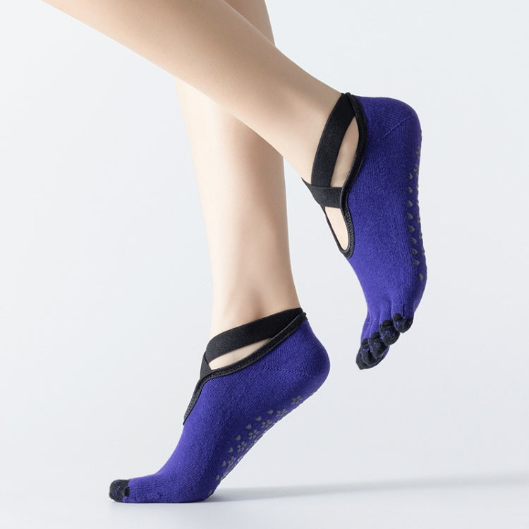 Professional Yoga Socks Non-Slip Five-Finger Split Toe Strap Ballet Dance Cotton Socks, Size: One Size