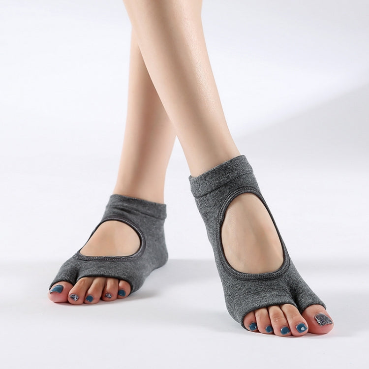 2 Pair Two-Toed Yoga Socks Clogs Socks Non-Slip Sports Cotton Socks, Size: One Size