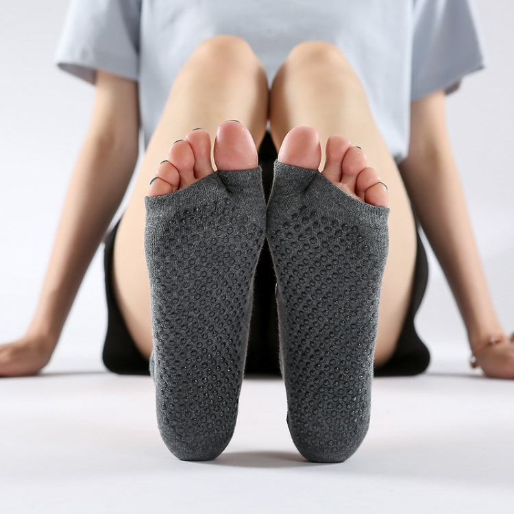 2 Pair Two-Toed Yoga Socks Clogs Socks Non-Slip Sports Cotton Socks, Size: One Size