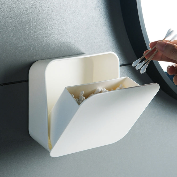 2 PCS Creative Multifunctional Cotton Swab Storage Box Wall-Mounted Clamshell Dustproof  Cosmetics Finishing Box