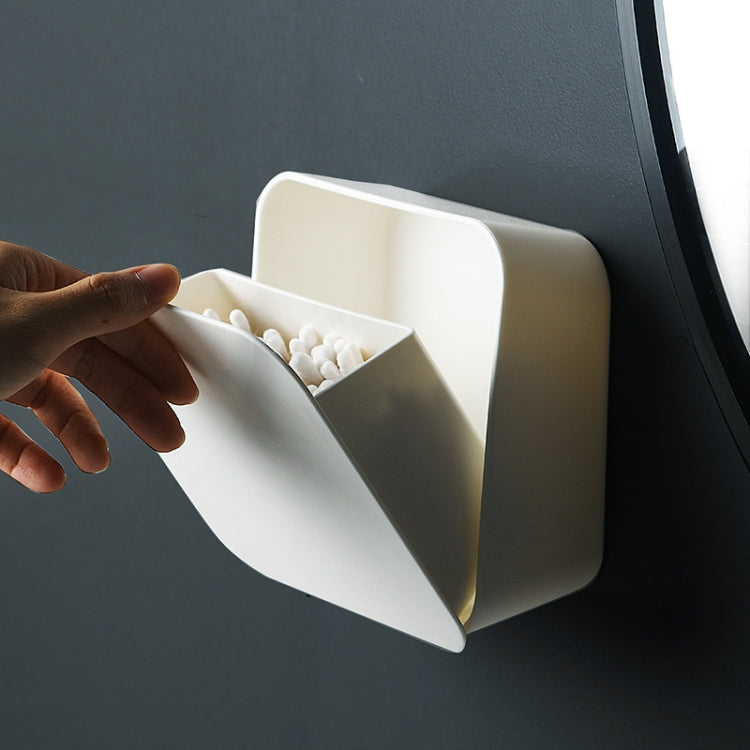 2 PCS Creative Multifunctional Cotton Swab Storage Box Wall-Mounted Clamshell Dustproof  Cosmetics Finishing Box