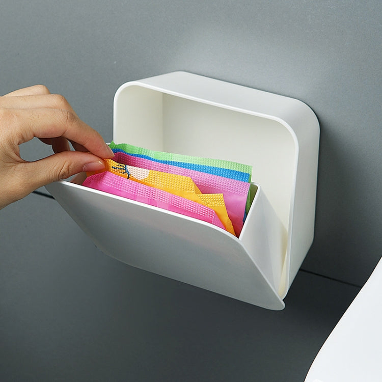 2 PCS Creative Multifunctional Cotton Swab Storage Box Wall-Mounted Clamshell Dustproof  Cosmetics Finishing Box