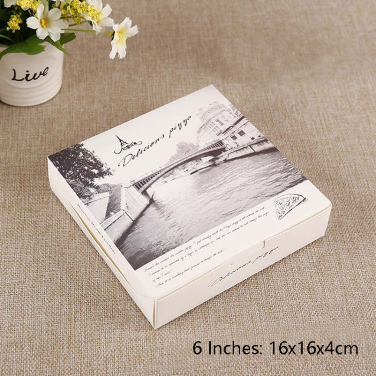 30 PCS Pizza Takeaway Packaging Carton Pizza Packaging Box, Specification: 6 Inches: 16x16x4cm