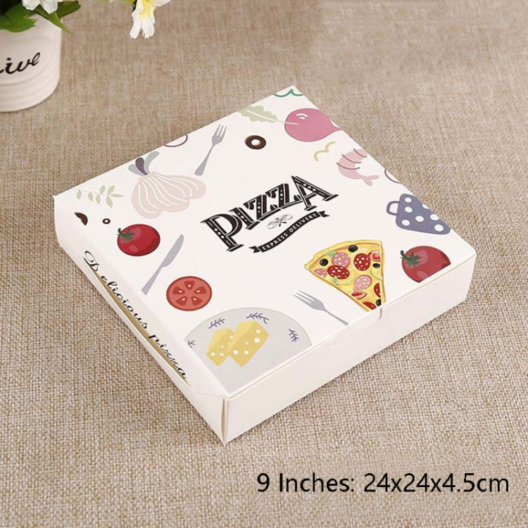 30 PCS Pizza Takeaway Packaging Carton Pizza Packaging Box, Specification: 9 Inches: 24x24x4.5cm