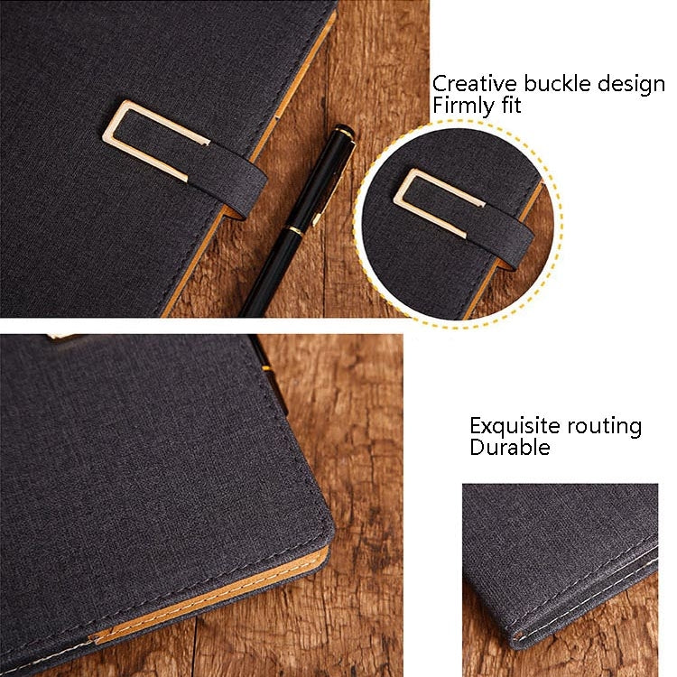 2 PCS Business Notebook Cloth Pattern PU Office Notebook, Specification: A5