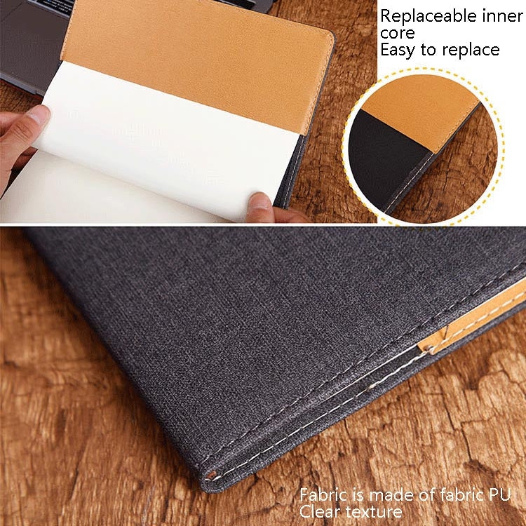 2 PCS Business Notebook Cloth Pattern PU Office Notebook, Specification: A5