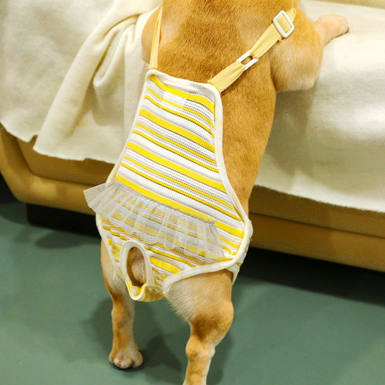 Dog Harassment Physiological Pants Pet Adjustable Bib, Size: S(Yellow White)