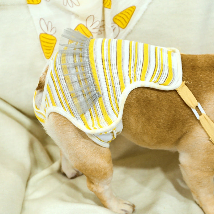 Dog Harassment Physiological Pants Pet Adjustable Bib, Size: S(Yellow White)