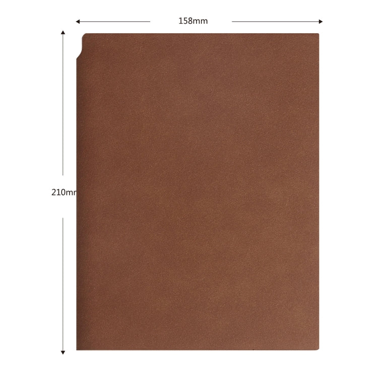 2 PCS Business Notebook PU Retro Soft Leather Office Notepad, Cover color: Brown Insert Pen, Specification: A5