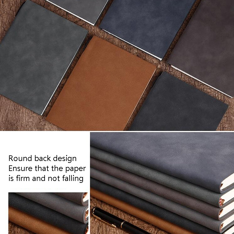 2 PCS Business Notebook PU Retro Soft Leather Office Notepad, Cover color: Dark Green Ordinary, Specification: A5