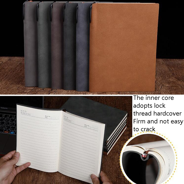 2 PCS Business Notebook PU Retro Soft Leather Office Notepad, Cover color: Dark Green Ordinary, Specification: A5