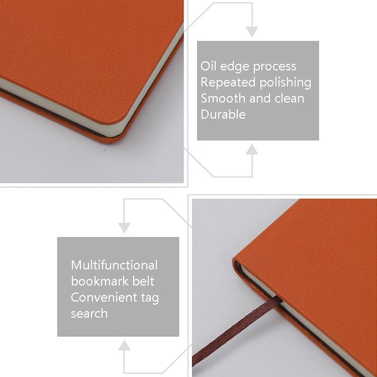 2 PCS Imitation Leather Notebook Elastic Band Buckle Business Notebook 32K Notebook, Specification: A5