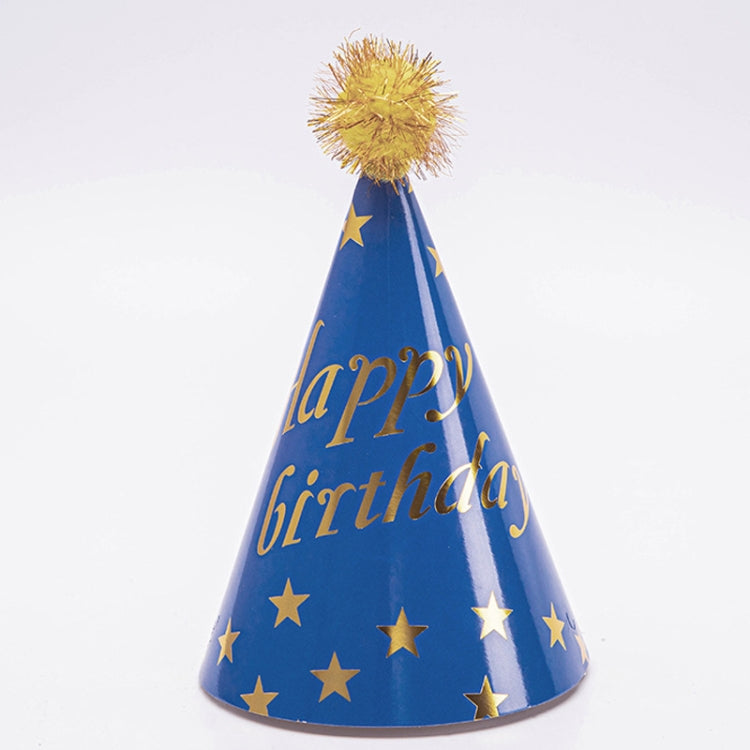 10 PCS Hairy Ball Birthday Paper Hat Crown Birthday Cake Hat Party Decoration