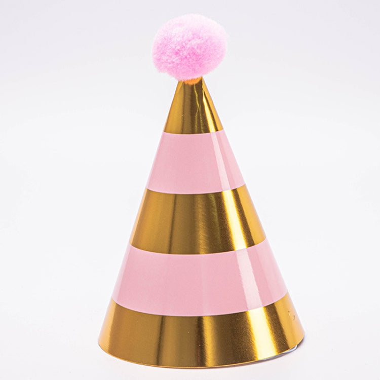 10 PCS Hairy Ball Birthday Paper Hat Crown Birthday Cake Hat Party Decoration