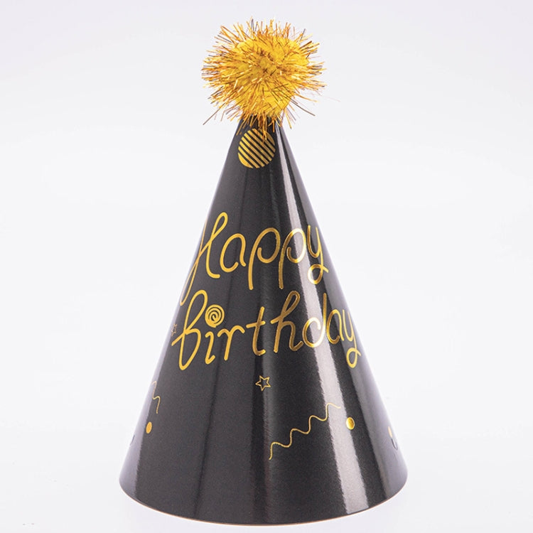10 PCS Hairy Ball Birthday Paper Hat Crown Birthday Cake Hat Party Decoration