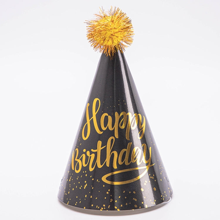 10 PCS Hairy Ball Birthday Paper Hat Crown Birthday Cake Hat Party Decoration