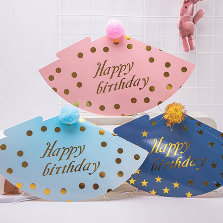 10 PCS Hairy Ball Birthday Paper Hat Crown Birthday Cake Hat Party Decoration