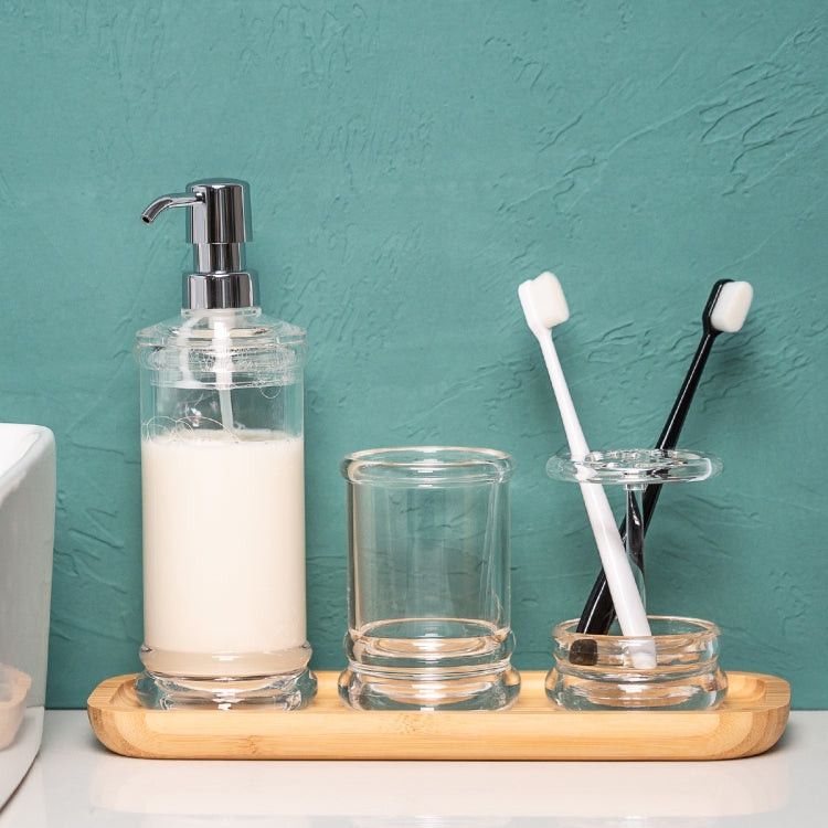 4 In 1 Bathroom Wash Set With Transparent Mouthwash Cup & Toothbrush Holder & Soap Dish & Soap Dispenser