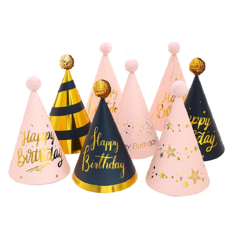 20 PCS Sequined Fur Ball Birthday Hat Birthday Party Supplies Dress Up Paper Hat, Colour: No. 1