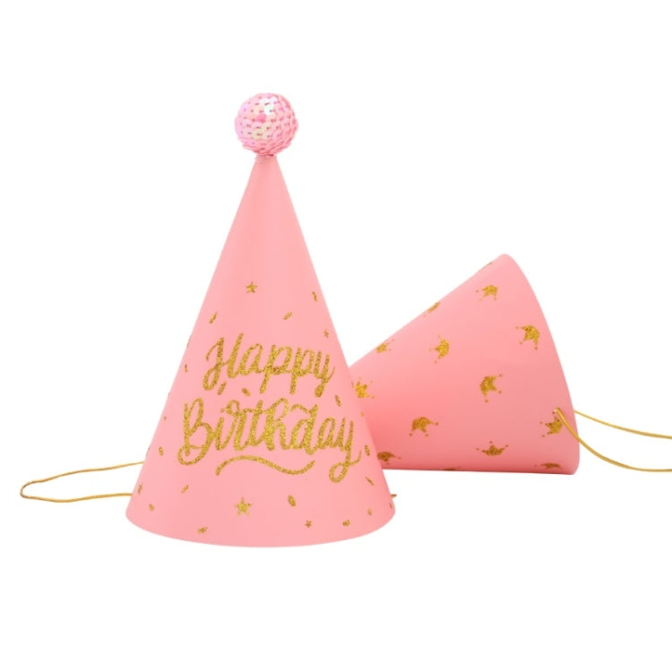 20 PCS Sequined Fur Ball Birthday Hat Birthday Party Supplies Dress Up Paper Hat, Colour: No. 3 Glitter