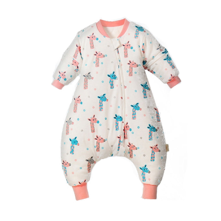 Baby Combed Cotton Cartoon Sleeping Bag With Detachable Sleeves Giraffe (Thin Quilted), Size: 80