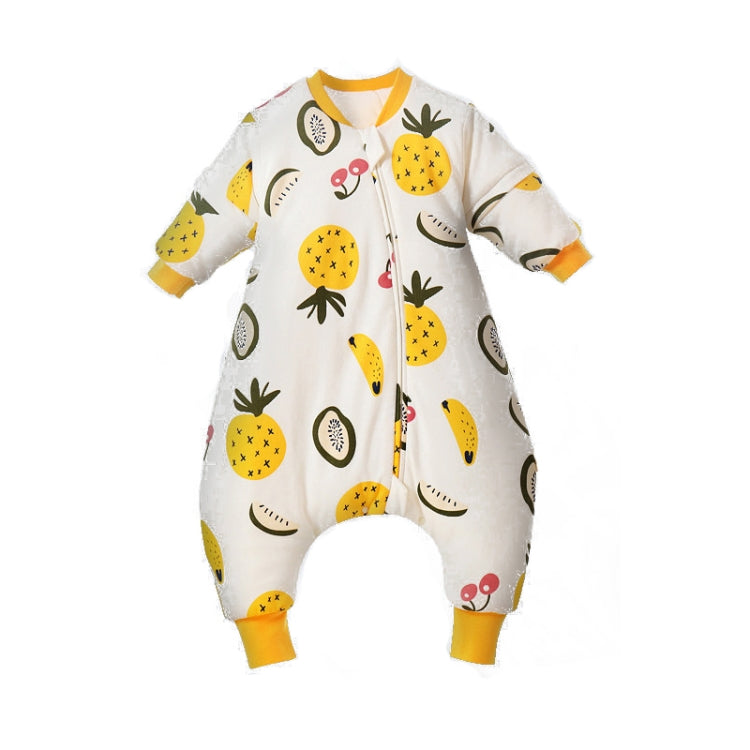 Baby Combed Cotton Cartoon Sleeping Bag With Detachable Sleeves Sweet Pineapple (Thickened), Size: 80